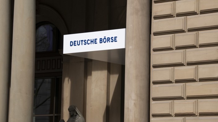 Börse: Der Eingang zum Börsengebäude, in dem der Parketthandel stattfindet.