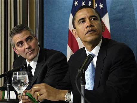 Barack Obama und George Clooney, AP