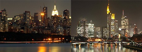 Manhattan und Frankfurt