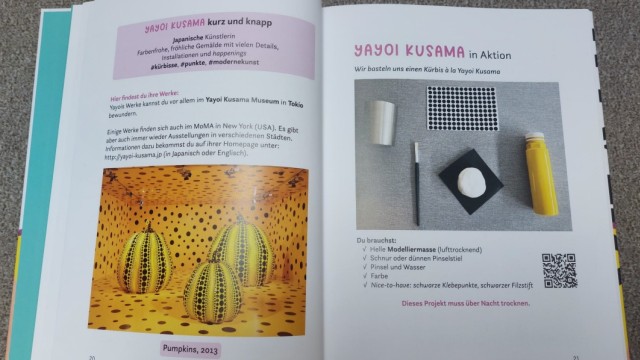 Kunstbuch: Pumpkins heißt das Werk von Yayoi Kusama, an dem sich die Bastelanleitung im Kunstbuch für Kinder orientiert.
