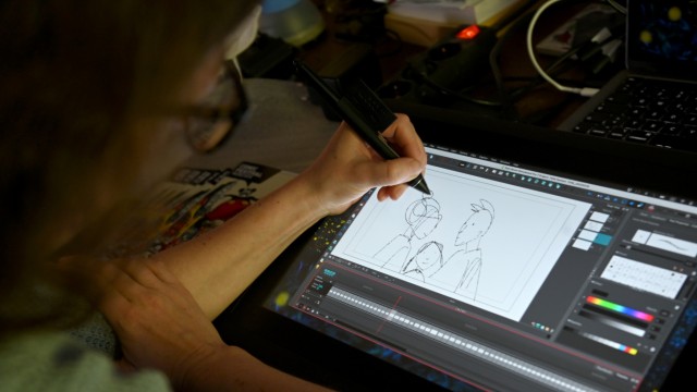 Trickfilmfestival: Die Arbeit am elektronischen Zeichentisch ist Hamann ebenso vertraut wie Papierarbeit.