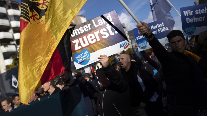 Neue Demokratie-Studie: Anhänger der "Jungen Alternative" demonstrieren im Oktober 2022 in Berlin. Die Jugendorganisation der AfD vertritt besonders radikale Positionen.