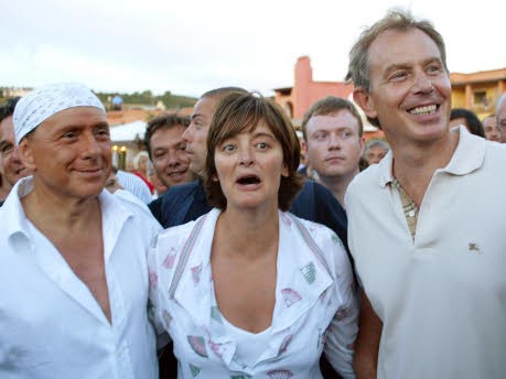 Silvio Berlusconi; Cherie und Tony Blair; Sardinien; AP