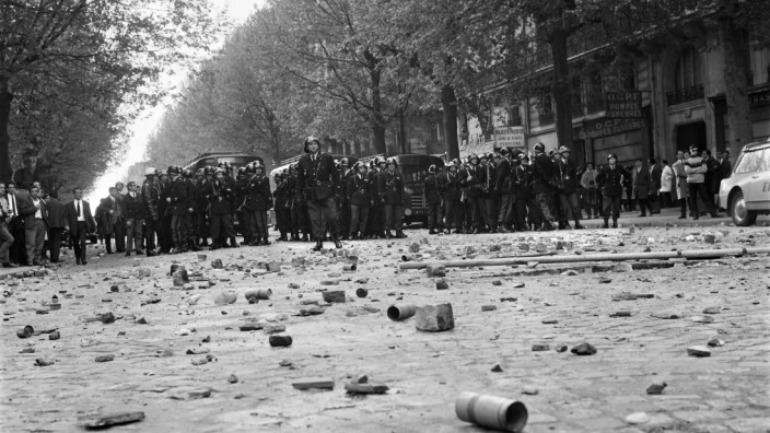 Historie: Als Paris explodierte: Polizeisperre im Quartier Latin, 6. Mai 1968.
