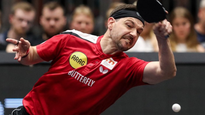 Tischtennisprofi Timo Boll: "Ich bin ins Grübeln gekommen": Timo Boll, 42, am Sonntag im Finale der deutschen Tischtennis-Mannschaftsmeisterschaften.