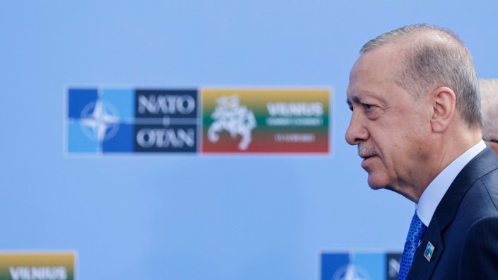 Schweden und die Nato: Recep Tayyip Erdoğan auf dem Nato-Gipfel in Vilnius.