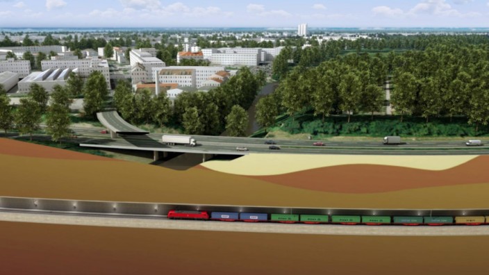 Mittelfranken: Ein 7,5 Kilometer langer Tunnel soll - als Teilstück einer insgesamt 14 Kilometer langen, zweigleisigen Güterzugstrecke - den Schienenverkehrsknotenpunkt auf der Höhe von Fürth entlasten.