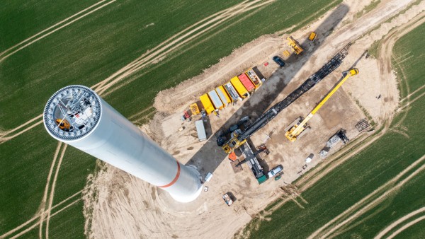 Windkraft in Deutschland: Bau einer Windkraftanlage in Mecklenburg-Vorpommern