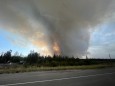 A view shows wildfires in Yellowknife, Canada