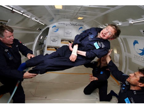 Stephen Hawking in der Schwerelosigkeit