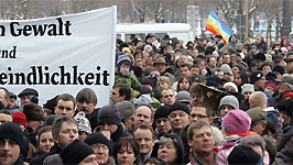 Dresdner Demonstranten, Foto: ddp
