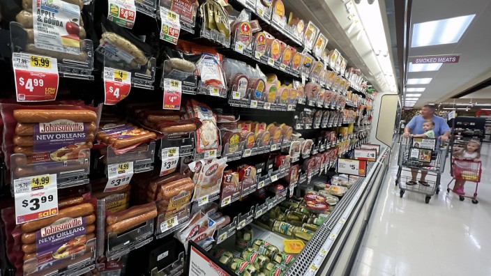 Medizin: Hochverarbeitete Lebensmittel in einem Supermarkt in den USA.