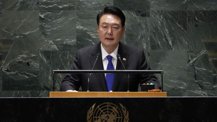 Süd- und Nordkorea: Südkoreas Präsident Yoon Suk-yeol kritisierte vor der Generalversammlung der Vereinten Nationen einen Waffendeal zwischen Nordkorea und Russland.
