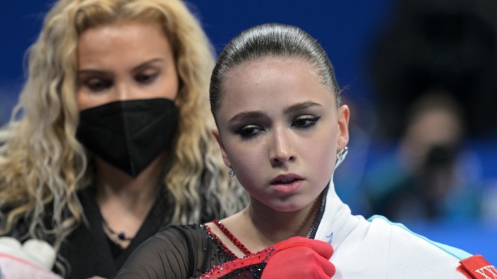 Dopingfall Walijewa vor dem Cas: Dopingfall vor der Anhörung: Kamila Walijewa und ihre Trainerin Eteri Tutberidse während der Winterspiele 2022 in Peking.
