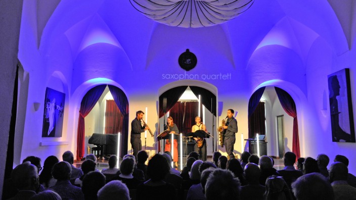 Konzert in Seefeld: Das Arcis Saxophon Quartett im Sudhaus von Schloss Seefeld.