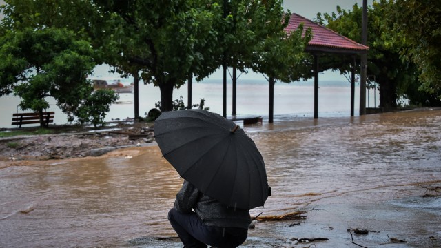 Unwetter: Zum zweiten Mal innerhalb weniger Wochen ist die griechische Stadt Volos überflutet worden.
