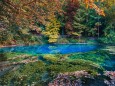 A scenic view of The Blautopf on a beautiful autumn day in Blaubeuren, Germany *** einer landschaftlich Ansicht des der