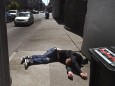 Man on sidewalk in San Francisco