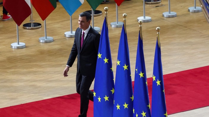Nahostkonflikt: Spaniens Regierungschef Pedro Sánchez wollte beim EU-Gipfel eigentlich durchsetzen, dass sich die EU für einen Waffenstillstand ausspricht.