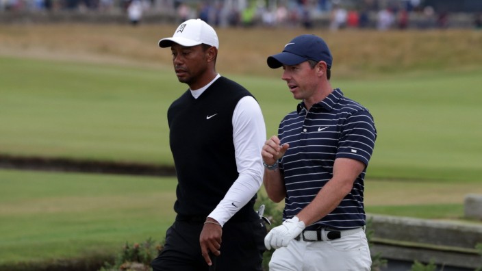 Neue Golfliga: Allein Tiger Woods (links mit Rory McIlroy) dürfte genug Publikum anziehen, um bei den ersten Veranstaltungen ein ausverkauftes Haus zu präsentieren. Aber was folgt dann?