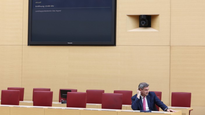 Bayerischer Landtag: Ministerpräsident Markus Söder auf der Regierungsbank