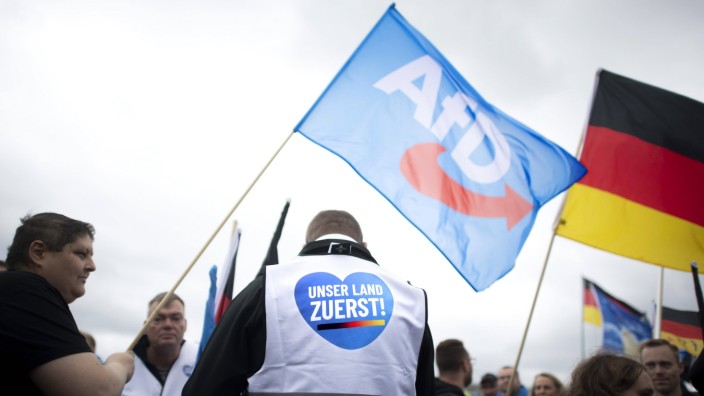 Prantls Blick: "Unser Land zuerst": Demonstranten bei einer AfD-Kundgebung in Berlin.