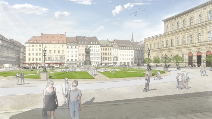 Rasen vor der Oper: So sieht der Kompromiss für den geplanten Umbau des Max-Joseph-Platzes in München aus.