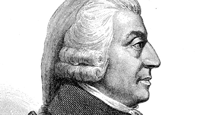 Ideengeschichte: Die Metapher der "unsichtbaren Hand" für die Selbststeuerung der Wirtschaft gilt als die bekannteste Idee des schottischen Moralphilosophen und Ökonomen Adam Smith (1723-1790).
