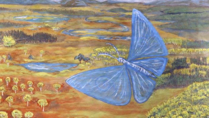 Literarischer Herbst: "Es fliegt ein blauer Schmetterling weit übers rote Moor dahin": Das Gemälde, das Irmingard Prinzessin von Bayern schuf, bescherte einer Lesung im Museum Starnberger See den Namen.