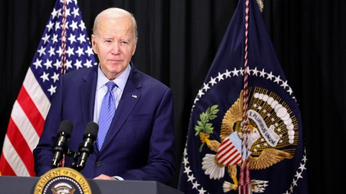 USA: US-Präsident Joe Biden während einer Rede in Nantucket, Massachusetts.