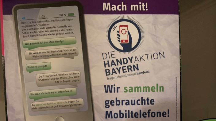 Recycling: Handyaktion Bayern: An der Sammelaktion für gebrauchte Mobiltelefone und Smartphones beteiligt sich auch der Weltladen in Starnberg.