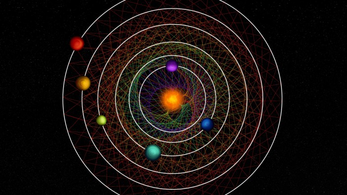 Astronomie: Die sechs Planeten des HD110067-Systems haben vermutlich seit Milliarden Jahren eine stabile Umlaufbahn.