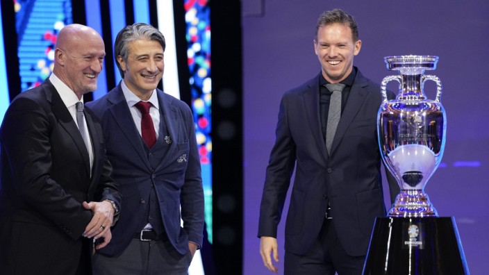 Deutsche Gegner bei der EM-Auslosung: Ungarn-Coach Marco Rossi, der Schweizer Murat Yakin und Julian Nagelsmann: Diese drei werden sich bei der EM im direkten Duell wiedersehen.