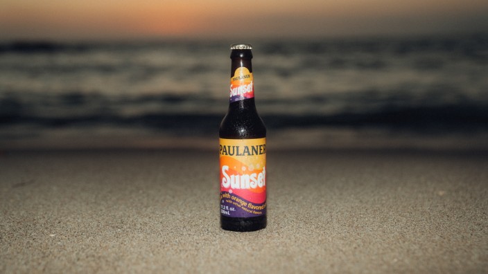 Spezi in Kalifornien: Ein Flasche Spezi, Verzeihung, Sunset am Strand in Kalifornien.