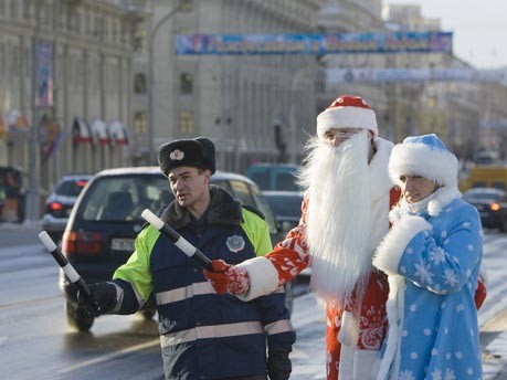 Straßenverkehrsaktion in Minsk;Reuters