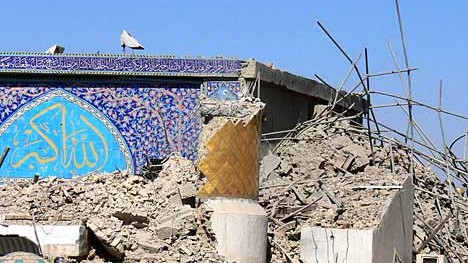 Irak: Was vom Minarette übrig blieb: die Goldene Moschee in Samarra nach dem jüngsten Anschlag
