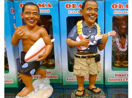Barack Obama als Hawaii-Puppe;Reuters