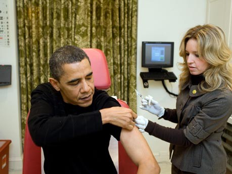 Barack Obama beim Impfen;AP