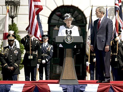 Queen Elisabeth II Bush Weißes Haus Rede