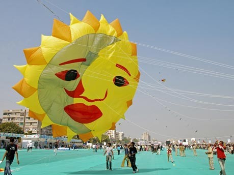 Internationales Kite Festival in Indien;AP