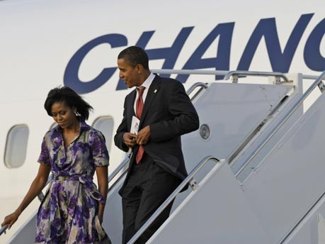 michelle Obama, Flugzeug, AP