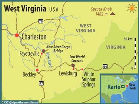 West-Virginia, Grafik: Hauschildt/dpa