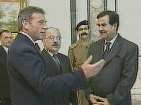 Jörg Haider zu Besuch bei Iraks Diktator Saddam Hussein; AP