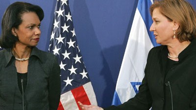 Israel und der Machtwechsel bei Kadima: Israels Außenministerin Tzipi Livni trifft 2007 ihre US-amerikanische Amtskollegin Condoleezza Rice.
