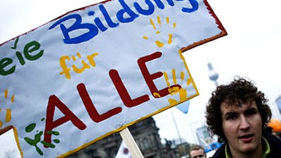 Studentenproteste: Die Studenten in Deutschland wollen auch 2010 weiter für ein besseres Bildungssystem kämpfen.
