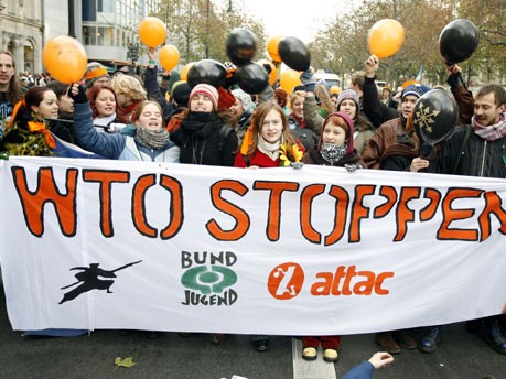 Attac-Demonstration gegen die Welthandelsorganisation, dpa
