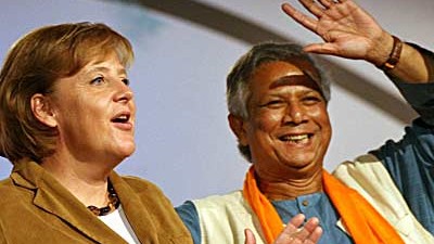 Kanzlerin Merkel mit Friedensnobelpreisträger Yunus