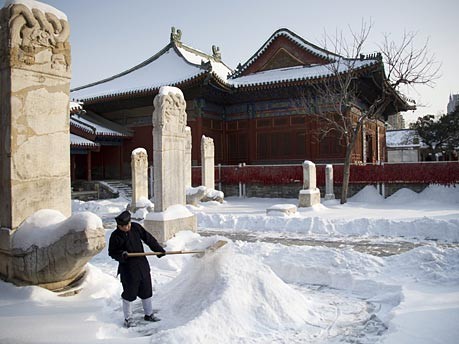 Schneechaos in China, dpa
