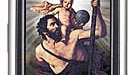 Lieblingsheilige als Download: Heiligenkitsch fürs Handy: Starker Christopherus mit Jesuskind.
