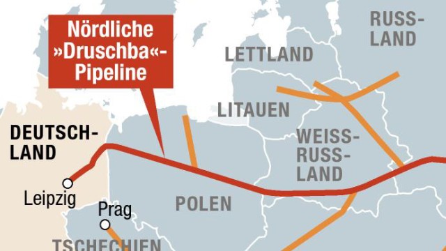 Streit zwischen Moskau und Minsk eskaliert: Die wichtigsten Pipelines aus Russland nach Westeuropa.